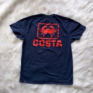 Costa Men's Navy Crab Emblem Bass SS Short Sleeve Tshirt